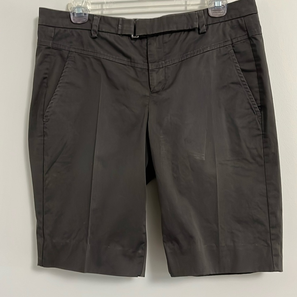 Vince Coastal Gray Cotton Twill Bermuda Shorts